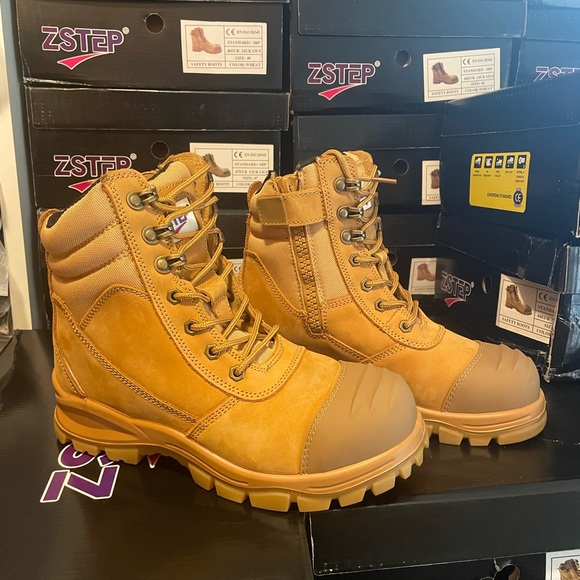 Men’s boots  for work with steel toe lightweight leather boots - Picture 8 of 14